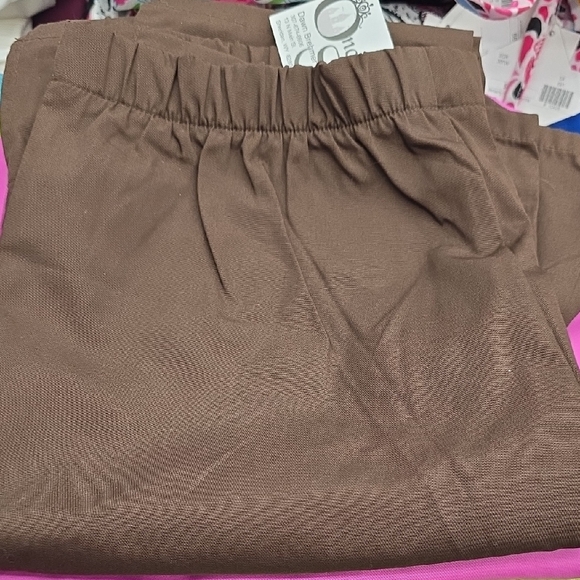 Brown Elastic Waist Pants - Picture 1 of 2